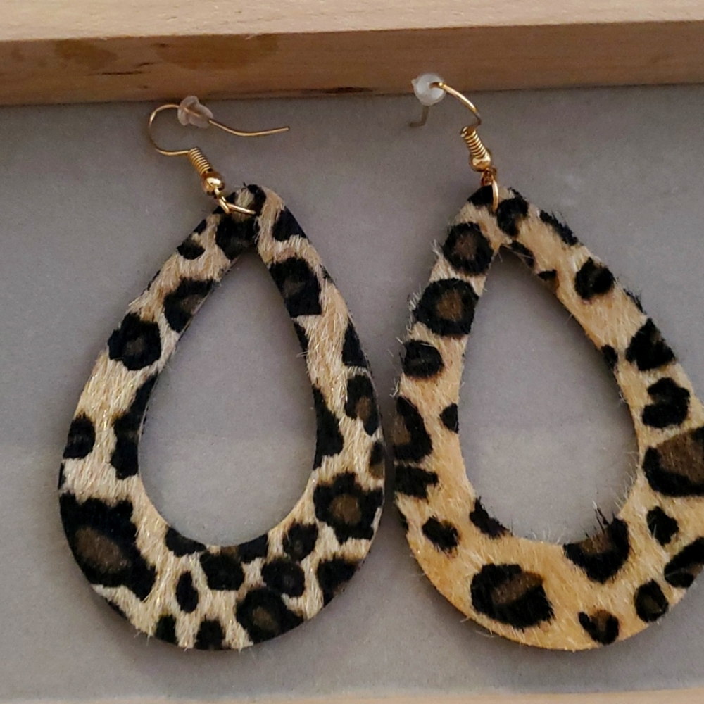 Handmade animal print earrings